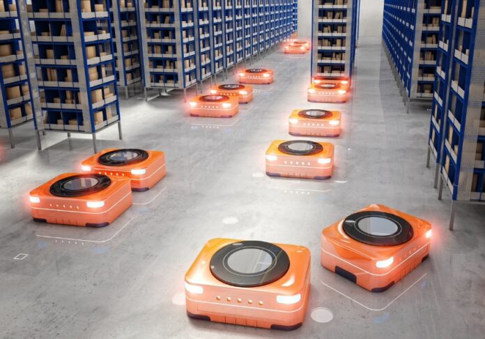 Autonomous guided vehicle store robot